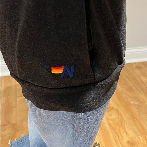 Aviator Nation charcoal grey zip front  Hoodie with lightening rainbow size L - Picture 5 of 11